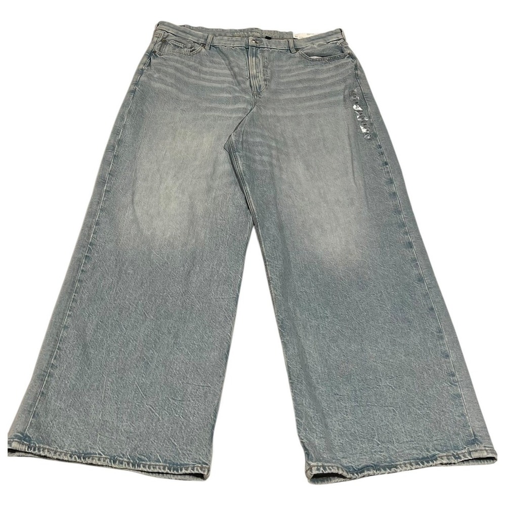 NWT American Eagle Strigid Curvy Super High Rise Baggy Straight Jeans 20 35W